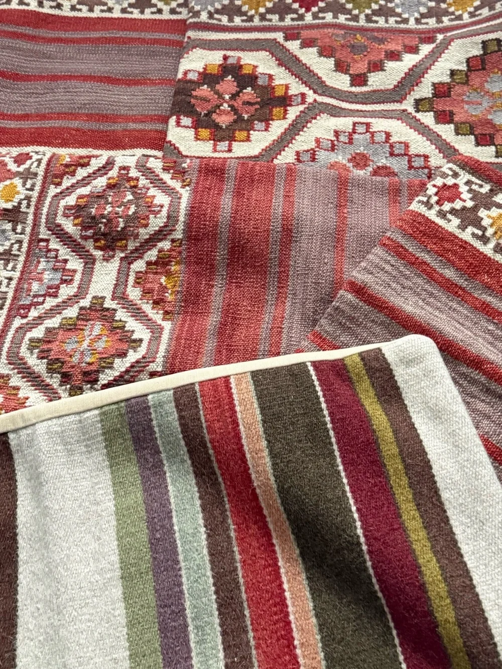 Pottery Barn Wool Mahal, Nanda, Asha, Tribal Kilim Pillow Covers, S/4 Rare